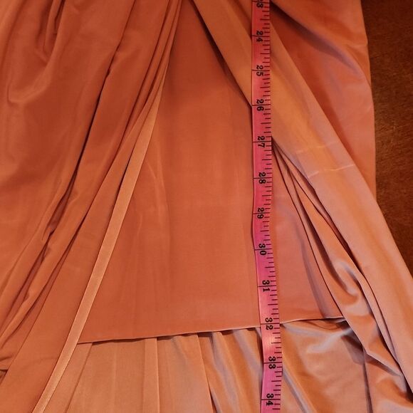 Misa Los Angeles Sleeveless V-Neck Party Bridesmaid High Low Formal Dress Pink - Picture 8 of 16